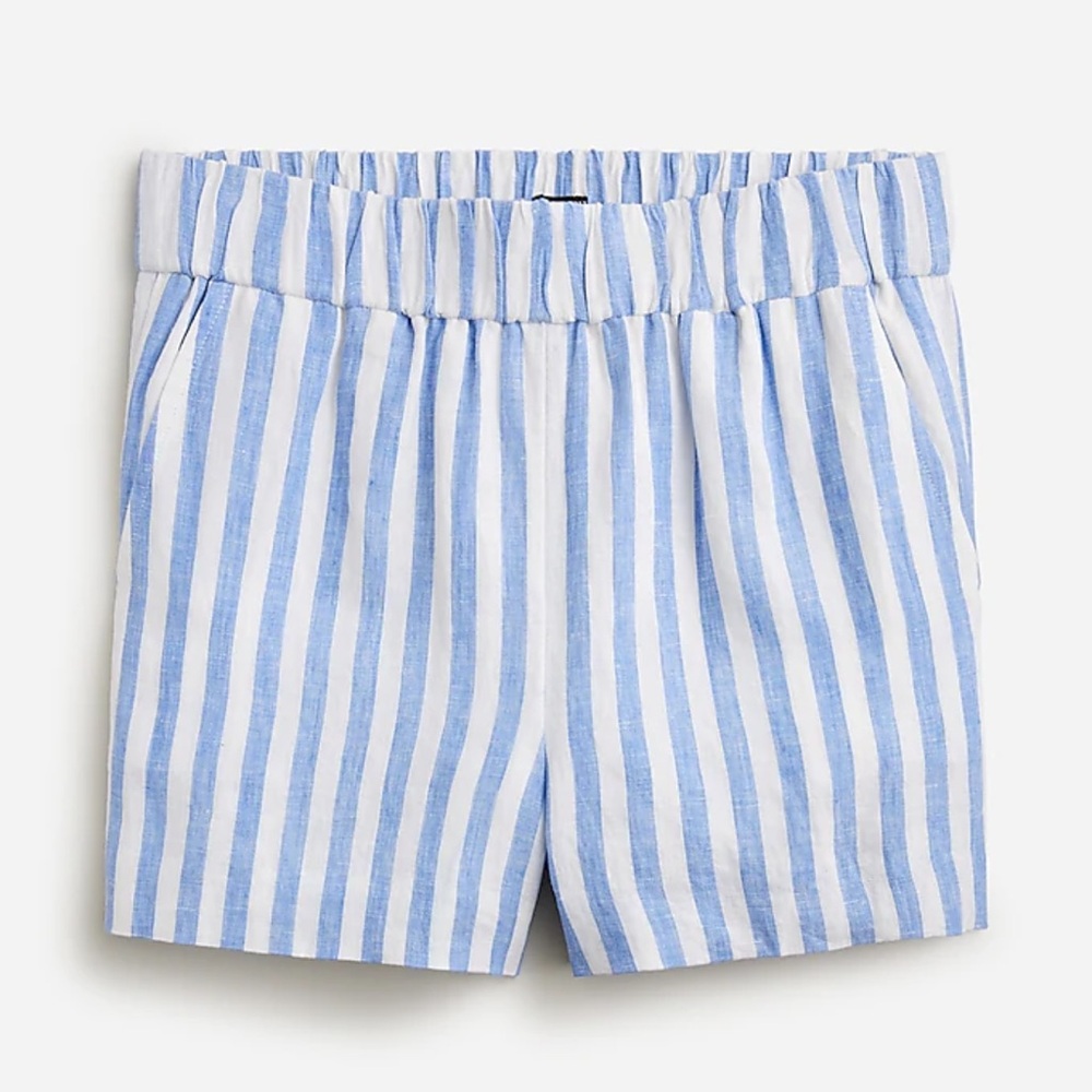 J. Crew Tropez Short In Striped Linen